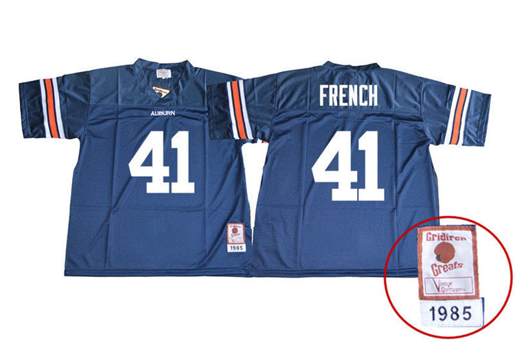 Auburn Tigers Men's Josh French #41 Navy Stitched College 1985 Throwback NCAA Authentic Football Jersey CNO4074NO